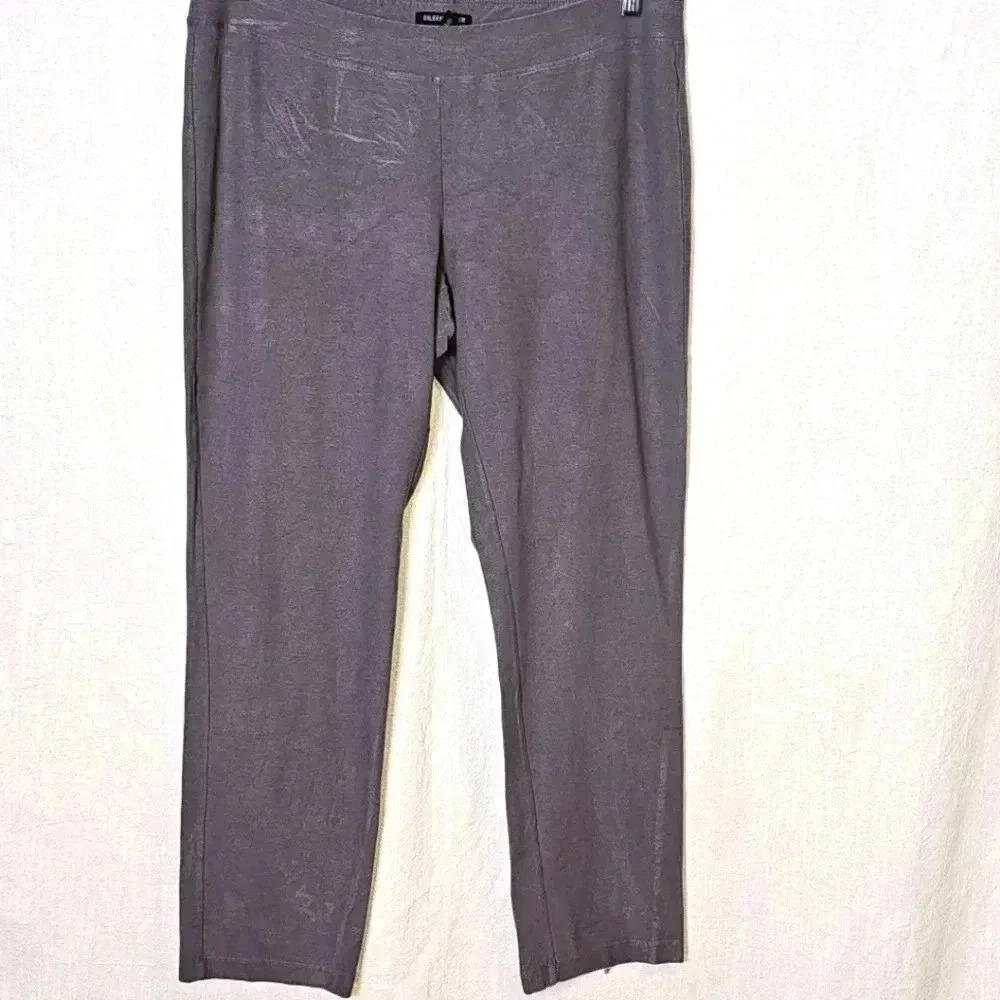 Eileen Fisher Pull On Crepe Straight Leg Casual Ankle Pants SZ M